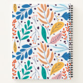 青エレガント緑の紅葉ノートブパーソナライズされたック ノートブック (裏面)