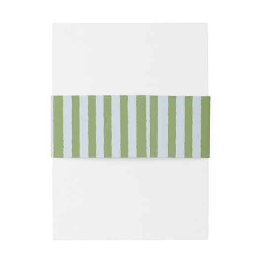 青エレガント緑ストライプ結婚の 招待状ベリーバンド (裏面例)
