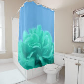 青エレガント緑フローラ シャワーカーテン (インサイチュ)