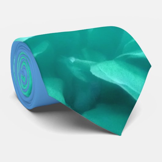 青エレガント緑フローラ ネクタイ (ロール)