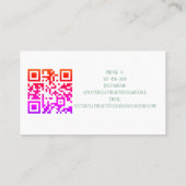 青エレガント緑水色エステティシャン&QR 名刺 (裏面)