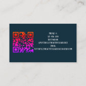 青エレガント緑水色エステティシャン&QR 名刺 (裏面)