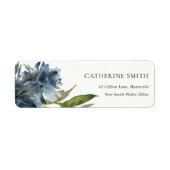 青エレガント緑金ゴールドフローラ水色アドレス ラベル (正面)