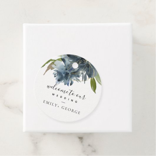 青エレガント緑金ゴールドフローラ水色結婚の フェイバータグ (インサイチュ)