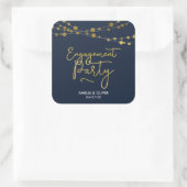 青エレガント線のライト婚約パーティ スクエアシール (バッグ)