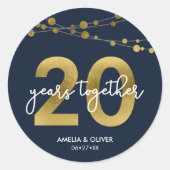 青エレガント線灯列20周年記念 ラウンドシール (正面)