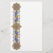 青エレガント縁ど文具葉付きゴールデン 便箋