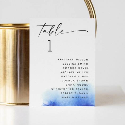 青エレガント航海の海結婚の座席表 招待状