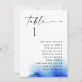 青エレガント航海の海結婚の座席表 招待状 (正面)