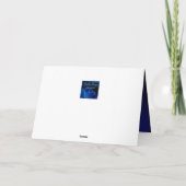 青エレガント色とシルバーパーソナライズされた カード (裏面)