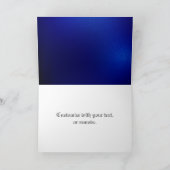 青エレガント色とシルバーパーソナライズされた カード (内部)