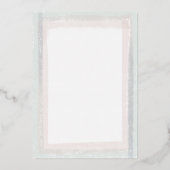 青エレガント色とピンク色のウイスパー 箔招待状 (裏面)