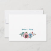 青エレガント色とピンク色のフローラQrコード 出欠カード (裏面)