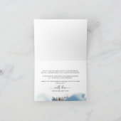 青エレガント色とフローラありがとう サンキューカード (内部)