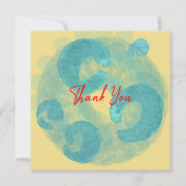 青エレガント色とベージュ色の抽象芸術アート サンキューカード (正面)