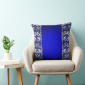 青エレガント色と銀 クッション (椅子)