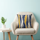 青エレガント色と黄モダン色の線 クッション (椅子)