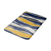 青エレガント色と黄モダン色の線 バスマット (アングル)