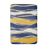 青エレガント色と黄モダン色の線 バスマット (正面縦)