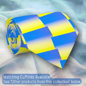 青エレガント色と黄色のグラデーションインスパイアウクライナ ネクタイ