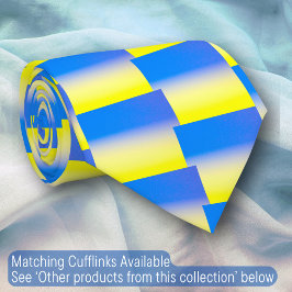 青エレガント色と黄色のグラデーションインスパイアウクライナ ネクタイ