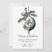 青エレガント色のクリスマス白馬馬馬馬競馬場 シーズンカード (正面)