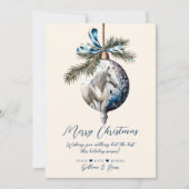 青エレガント色のクリスマス白馬馬馬馬競馬場 シーズンカード (正面)