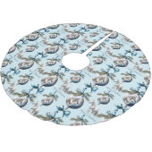 青エレガント色のクリスマス白馬馬馬馬競馬場 ブラッシュドポリエステルツリースカート (アングル)