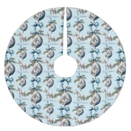 青エレガント色のクリスマス白馬馬馬馬競馬場 ブラッシュドポリエステルツリースカート