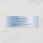 青エレガント色のグリッタードスタイリッシュリップ爪、 ネイル スキニー名刺 (裏面)