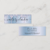 青エレガント色のグリッタードスタイリッシュリップ爪、 ネイル スキニー名刺 (正面/裏面)