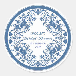 青エレガント色のシノイビクトリアンセ中国のリーフローラ ラウンドシール