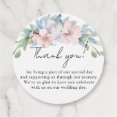 青エレガント色のピンクの結婚花 フェイバータグ (裏面)