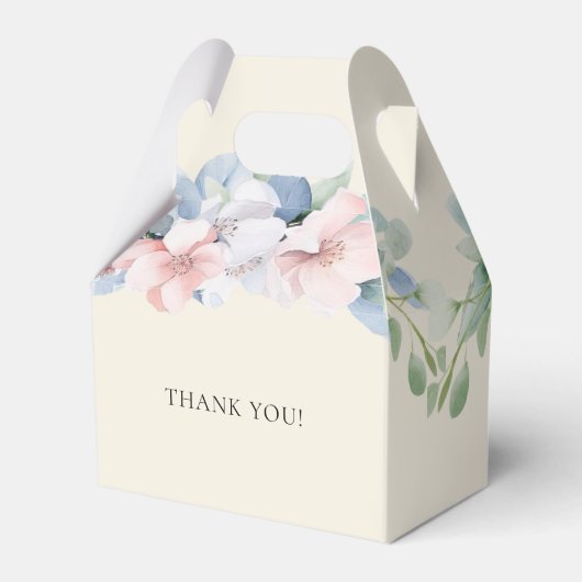 青エレガント色のピンクの結婚花 フェイバーボックス (裏面サイド)