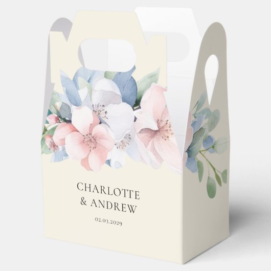 青エレガント色のピンクの結婚花 フェイバーボックス (オープン)