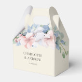 青エレガント色のピンクの結婚花 フェイバーボックス (正面サイド)