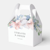 青エレガント色のピンクの結婚花 フェイバーボックス (正面サイド)
