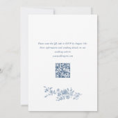 青エレガント色のフランスのバラ庭園の結婚式QRコード 招待状 (裏面)