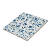 青エレガント色のペイズリー離れ – 白い背景(1) タイル (側面)