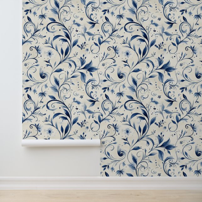 青エレガント色のペイズリー離れ – 白い背景(2) 壁紙 (アプリケーション)