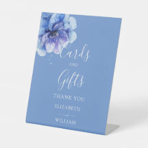 青エレガント色の植物性フローラカードとギフト