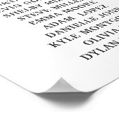 青エレガント色の水色フローラシーティングチャート ポスター (角)