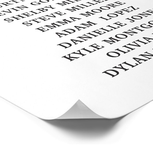 青エレガント色の水色フローラシーティングチャート ポスター (角)