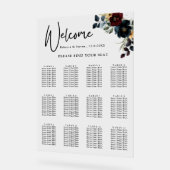 青エレガント色の海軍ブルゴーニュ結婚ーの花 アクリルサイン (傾斜)