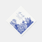 青エレガント色の白い支色家のミセス結婚ズ スタンダードカクテルナプキン (角)