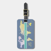 青エレガント色の荷物ラベル ラゲッジタグ (正面縦)
