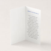 青エレガント色の葬儀祈りの言葉カード（写真付） (内部)