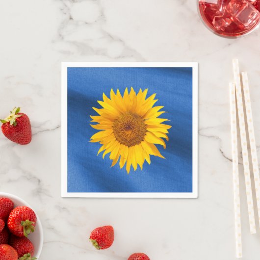 青エレガント色の黄色い王室のひま結婚わ スタンダードカクテルナプキン (インサイチュ)