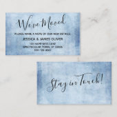 青エレガント色の「グランジ引っ越しました」エンクロージャカード エンクロージャーカード (正面/裏面)