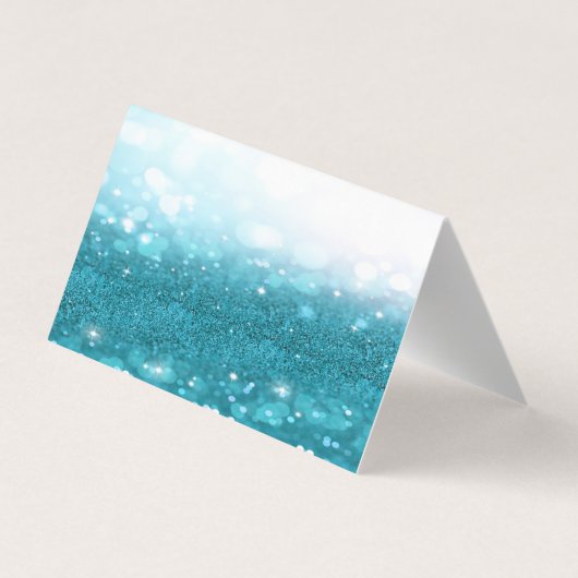 青エレガント色の《写真》ぼけ味サンキューカード 名刺 (裏面)